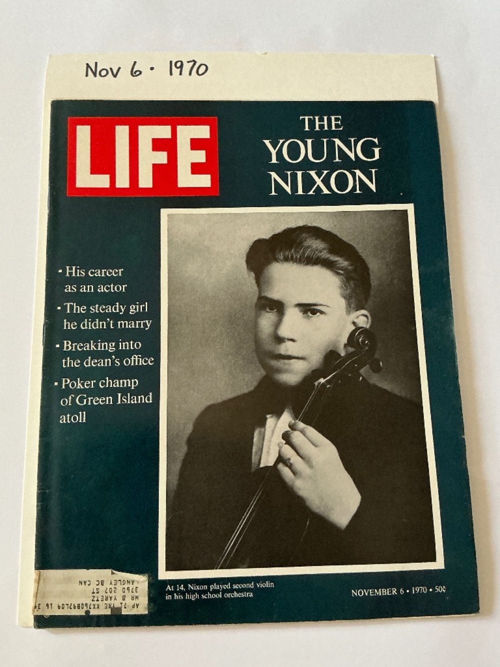 Vintage LIFE Magazine Nov 6 1970  The Young Nixon Cover